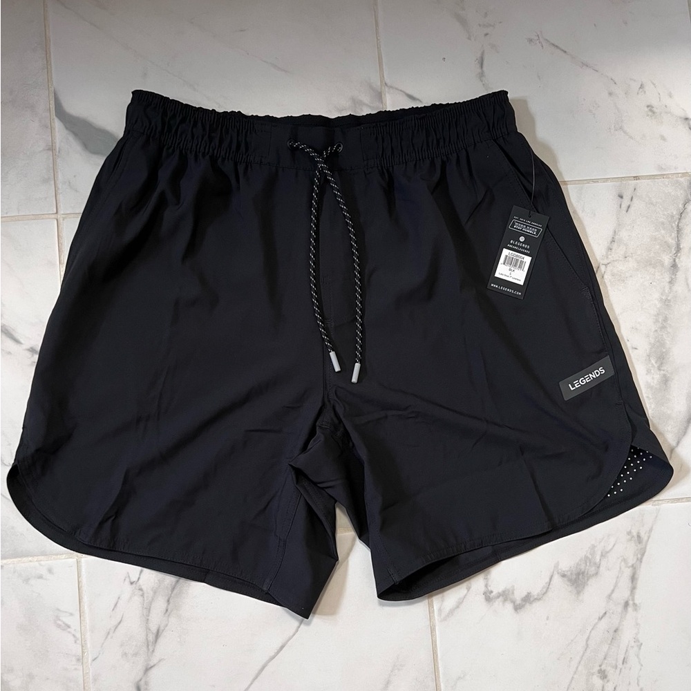 Black Legends mesh shorts with drawstring waist #activewear
